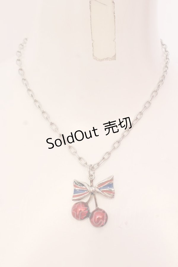 画像1: MILK / チェリーリボンネックレス  アカ×シルバー O-25-03-27-016-ML-AC-OW-ZT-K016 (1)