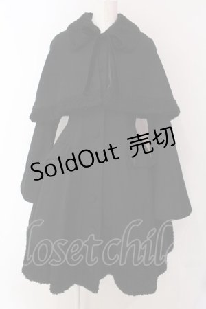 画像: ATELIER PIERROT / ケープ付きコート  ブラック O-25-03-29-034-EL-CO-OW-OS