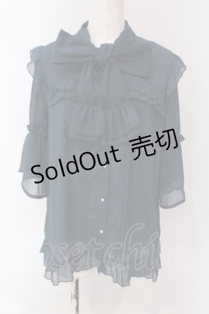 画像: axes femme / シアーフリルボータイブラウス F グリーン O-25-03-29-047-AX-BL-OW-OS