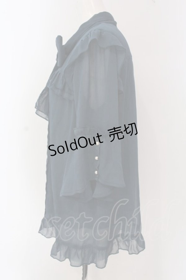 画像2: axes femme / シアーフリルボータイブラウス F グリーン O-25-03-29-047-AX-BL-OW-OS (2)