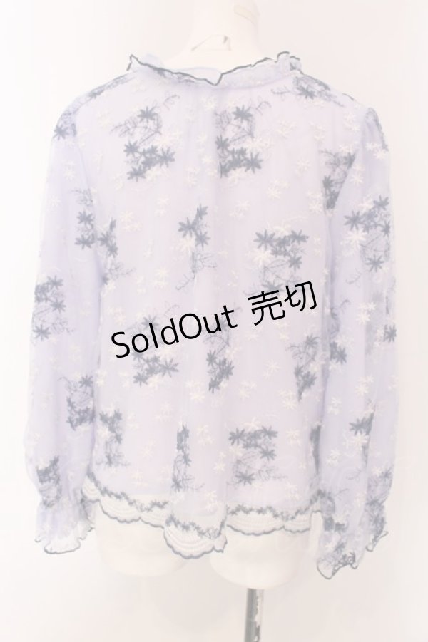 画像3: axes femme / ２ＷＡＹチュール刺繍ブラウス F ブルー O-25-03-29-049-AX-BL-OW-OS (3)