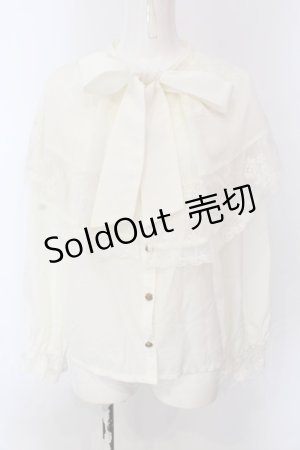 画像: axes femme / ケープ×リボンタイブラウス F キナリ O-25-03-29-050-AX-BL-OW-OS