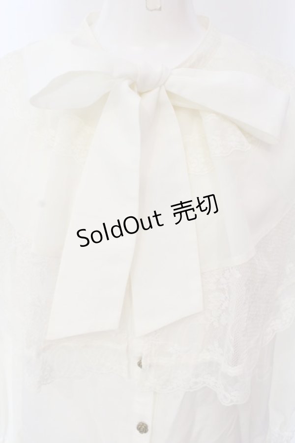 画像2: axes femme / ケープ×リボンタイブラウス F キナリ O-25-03-29-050-AX-BL-OW-OS (2)