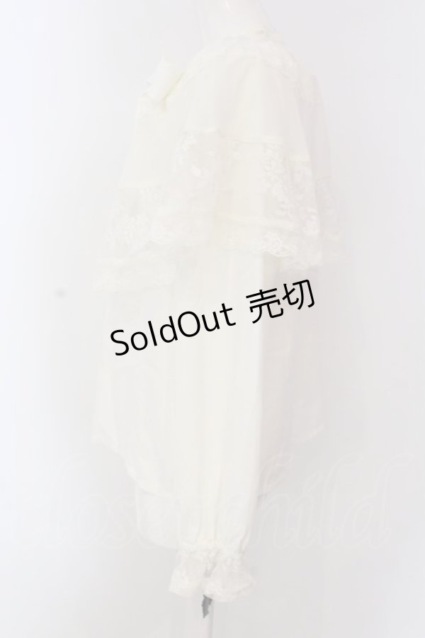 画像3: axes femme / ケープ×リボンタイブラウス F キナリ O-25-03-29-050-AX-BL-OW-OS (3)