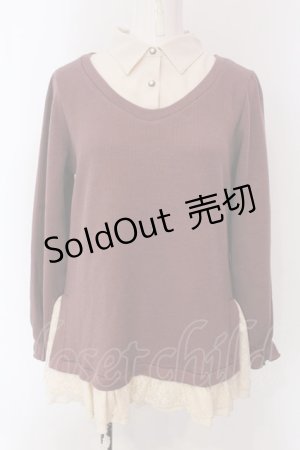 画像: axes femme / 重ね着風ニットトップス M ピンク×キナリ O-25-03-29-051-AX-TO-OW-OS