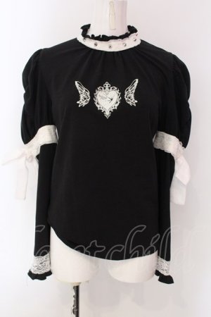 画像: BACKSTAGE PASS / CAPUCINE　2WAY パフスリーブブラウス  クロ×シロ O-25-03-29-009-PU-TO-OW-OS
