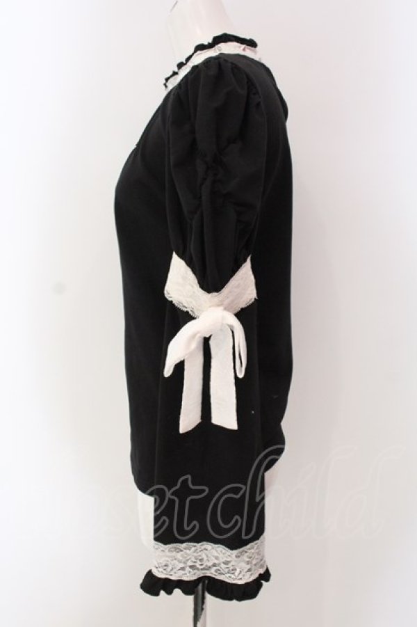 画像3: BACKSTAGE PASS / CAPUCINE　2WAY パフスリーブブラウス  クロ×シロ O-25-03-29-009-PU-TO-OW-OS (3)