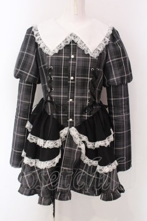 画像: Jamieエーエヌケー / チェックコルセットコンビネゾン M グレー O-25-03-29-012-CA-OP-OW-OS