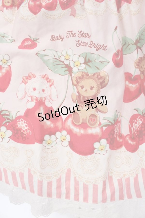 画像3: BABY,THE STARS SHINE BRIGHT / くみゃちゃんのCherry Strawberryジャンパースカート I  ピンク O-25-03-29-015-BA-OP-OW-OS (3)