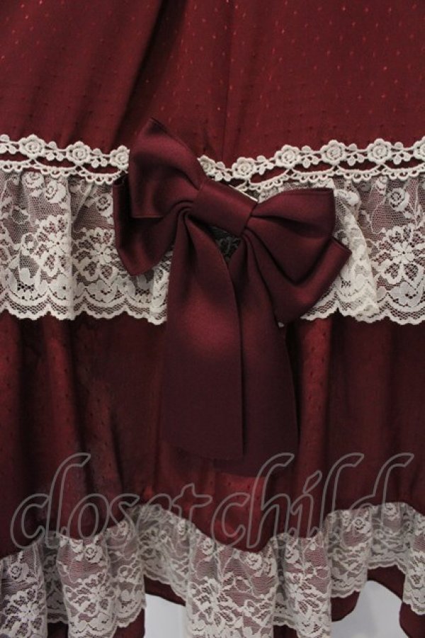 画像3: metamorphose / エリーケープ付きジャンパースカート  ワイン O-25-03-29-017-ME-OP-OW-OS (3)