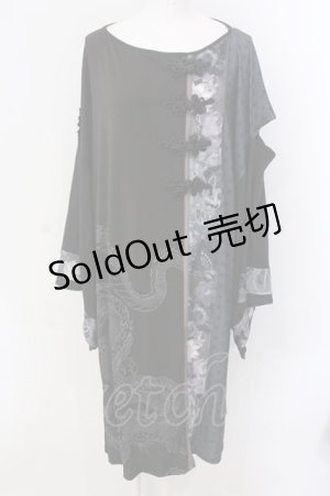 画像: Qutie Frash / 着物袖ロングカットソー  ブラック O-25-03-31-034-QU-TO-IG-OS