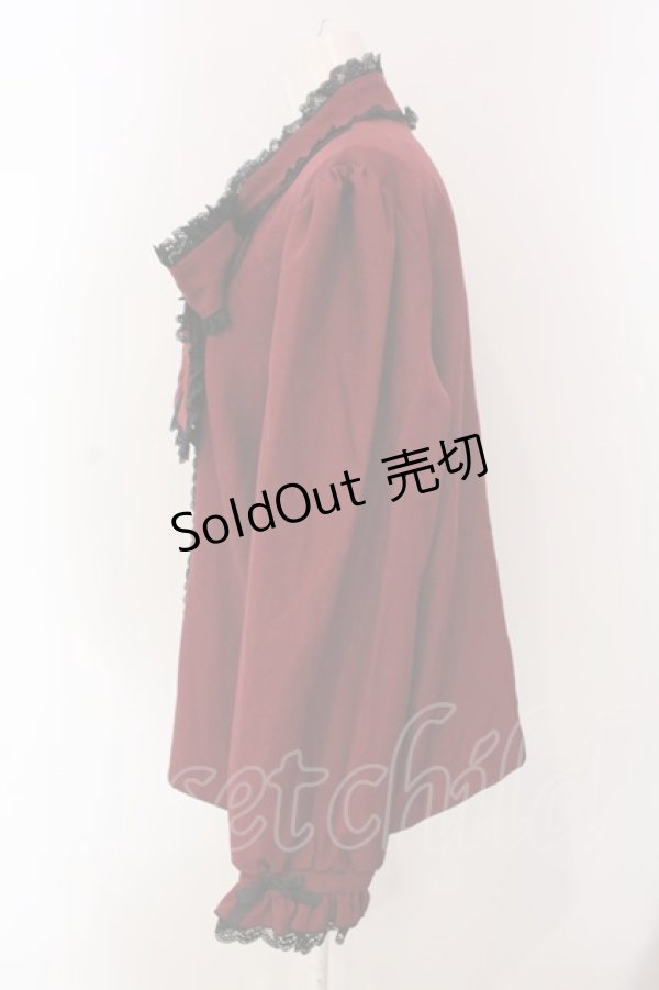 画像3: DearMyLoveWhip / レースフリルたっぷり上品ボウタイリボンブラウス 4L ボルドー O-25-03-31-050-LO-BL-IG-OS (3)