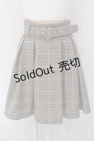 画像: Secret Honey / ハートバックルチュールフリルスカート  ベージュ×ブラウン O-25-03-31-054-CA-SK-IG-OS