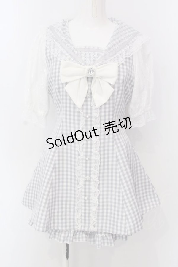 画像1: NOEMIE / キラキラビジューセーラーセットアップ M サックス O-25-03-31-1001-LO-OP-IG-OS (1)