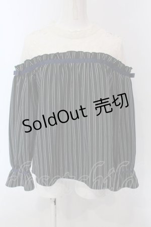 画像: axes femme / レース切替レジメカットプルオーバー M グリーン×オフシロ O-25-03-31-1032-AX-TO-IG-OS
