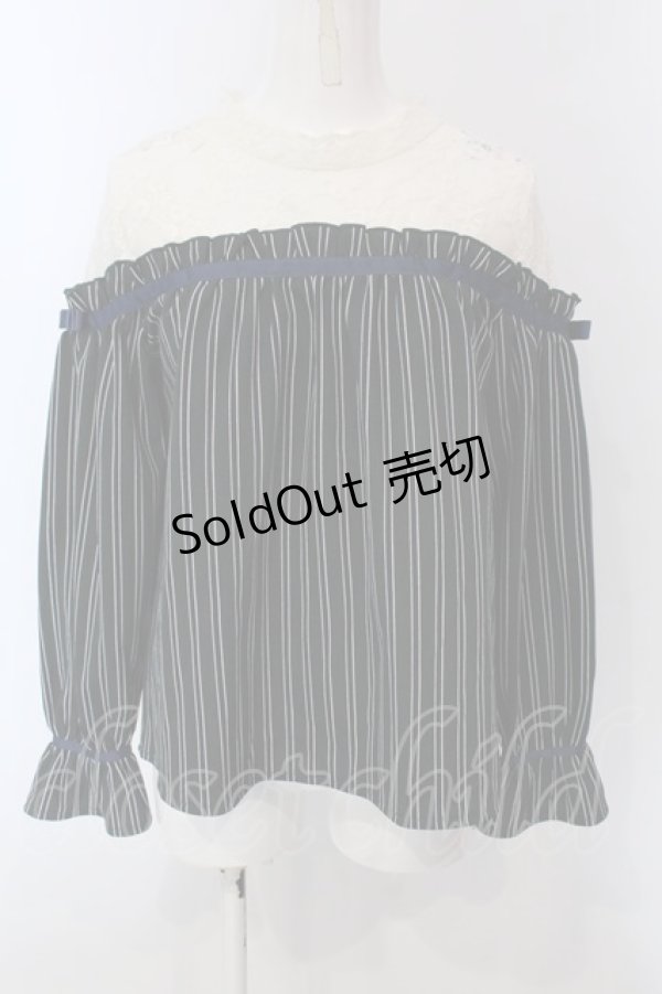 画像1: axes femme / レース切替レジメカットプルオーバー M グリーン×オフシロ O-25-03-31-1032-AX-TO-IG-OS (1)
