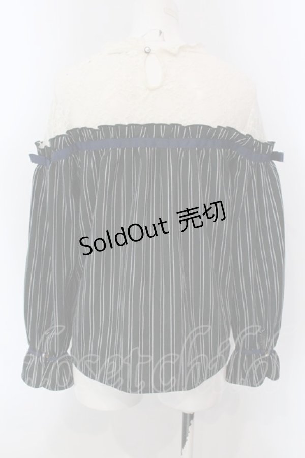 画像3: axes femme / レース切替レジメカットプルオーバー M グリーン×オフシロ O-25-03-31-1032-AX-TO-IG-OS (3)