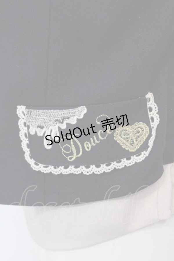 画像2: axes femme POETIQUE / ハートチョコ刺繍重ね着風ベスト M ネイビー×アイボリー O-25-03-31-1037-AX-TO-IG-OS (2)