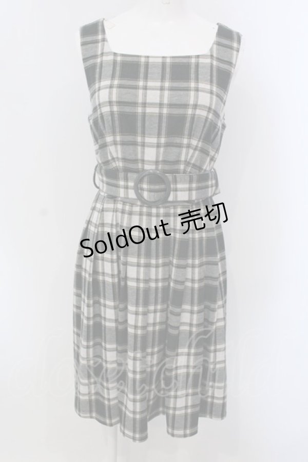 画像1: axes femme POETIQUE / チェック柄ベルト付きチュニ M グリーン O-25-03-31-1042-AX-OP-IG-OS (1)