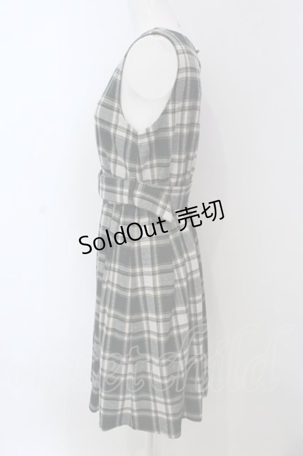 画像2: axes femme POETIQUE / チェック柄ベルト付きチュニ M グリーン O-25-03-31-1042-AX-OP-IG-OS (2)