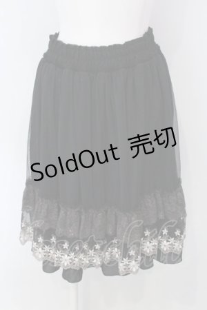 画像: axes femme / カラー刺繍Aラインスカート M クロ O-25-03-31-1049-AX-SK-IG-OS