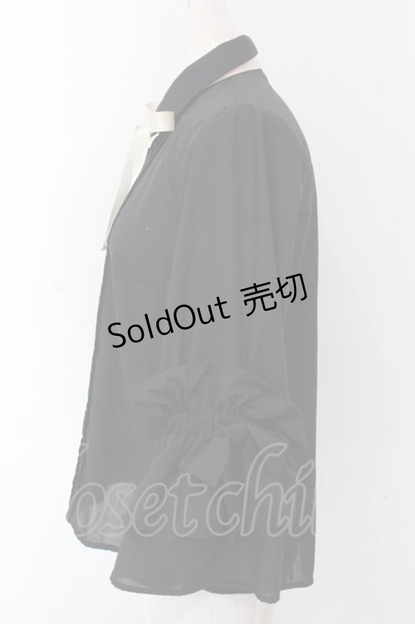 画像3: axes femme POETIQUE / ボリューム袖ブラウス M クロ O-25-03-31-1062-AX-BL-IG-OS (3)