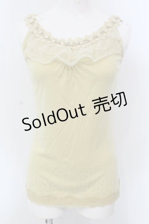 画像: axes femme / 花モチーフ肩デザインタンク M イエロー O-25-03-31-1021-AX-TO-IG-OS