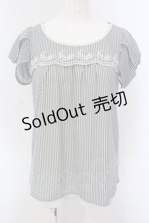 画像: axes femme / ストライプ柄トップス M ネイビー O-25-03-31-1027-AX-TO-IG-OS
