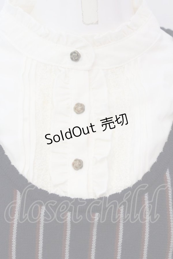 画像2: axes femme / レジメブロッキングニットプルオーバー M ネイビー O-25-03-31-1028-AX-TO-IG-OS (2)