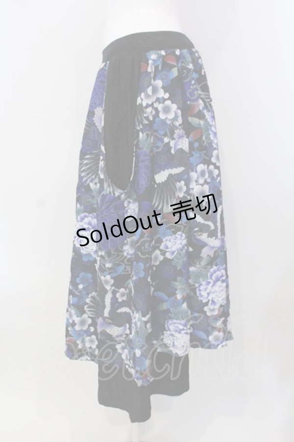 画像2: Qutie Frash / 8分丈ハカマパンツ  ブルー O-25-03-31-001-QU-PA-IG-OS (2)