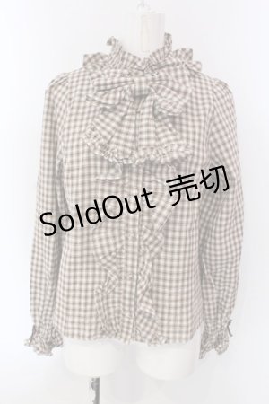 画像: axes femme kawaii / チェック柄ブラウス M ベージュ O-25-03-31-069-AX-BL-IG-OS