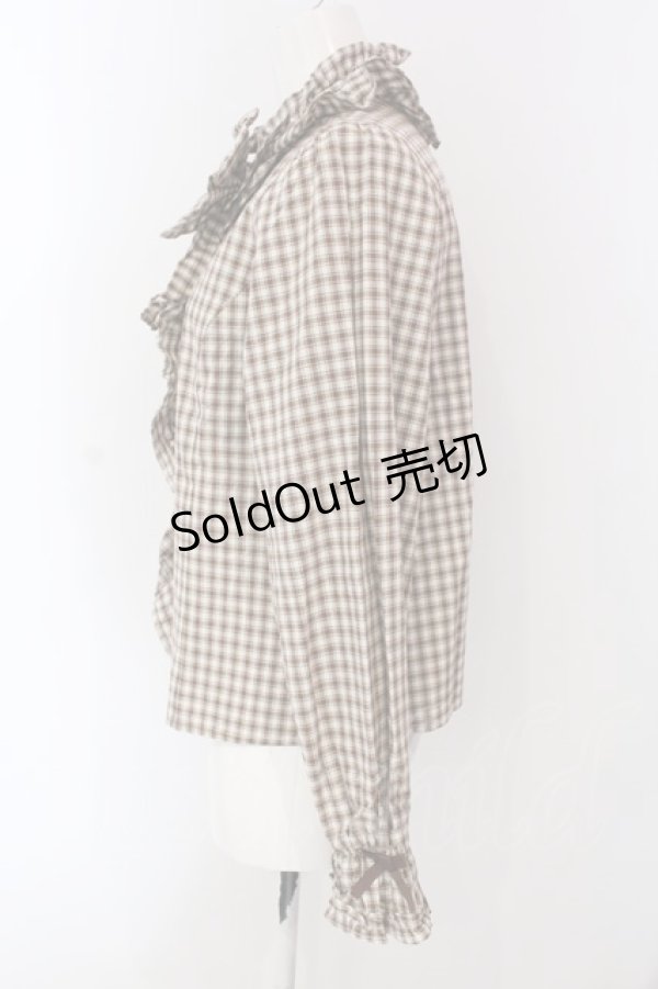 画像3: axes femme kawaii / チェック柄ブラウス M ベージュ O-25-03-31-069-AX-BL-IG-OS (3)