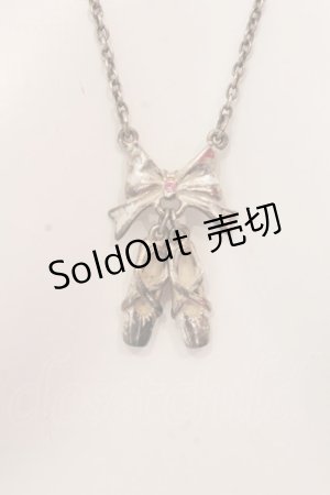 画像: Emily Temple cute / トゥシューズ＆リボンネックレス  シルバー×ピンクストーン O-25-03-31-079-ET-AC-IG-OS