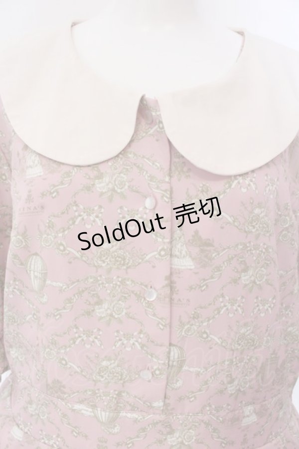 画像2: m petit by misako / NINA’Sコラボトワルドジュイワンピース 3L ピンク O-25-03-31-010-LO-OP-IG-OS (2)