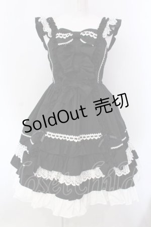 画像: Angelic Pretty / Sweetフリルジャンパースカート  クロ×シロ O-25-03-31-014-AP-OP-IG-OS