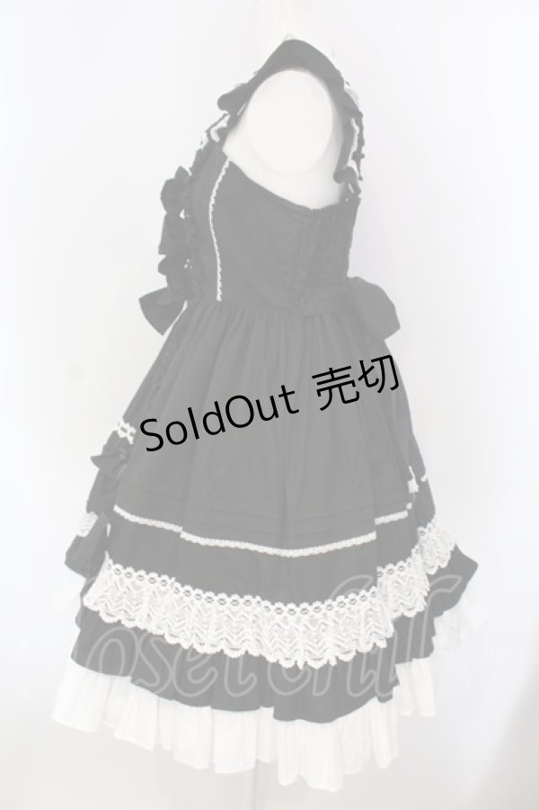 画像4: Angelic Pretty / Sweetフリルジャンパースカート  クロ×シロ O-25-03-31-014-AP-OP-IG-OS (4)