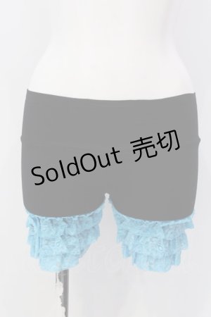 画像: MARBLE / ラッセルレースペチパンツ  ブラック×サックス O-25-03-31-003-GO-PA-IG-ZI