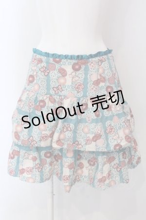 画像: Emily Temple cute / レースペーパー＆クッキープリントスカート  サックス O-25-03-31-024-ET-SK-IG-OS