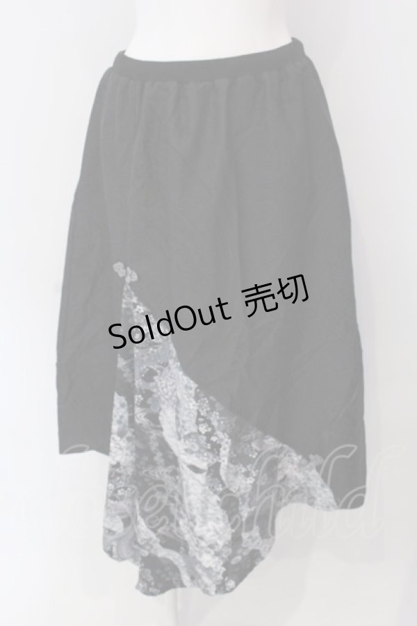 画像1: Qutie Frash / 2023年プレミアム 宵鶴ロングスカート  ブラック O-25-03-31-026-QU-SK-IG-ZI (1)