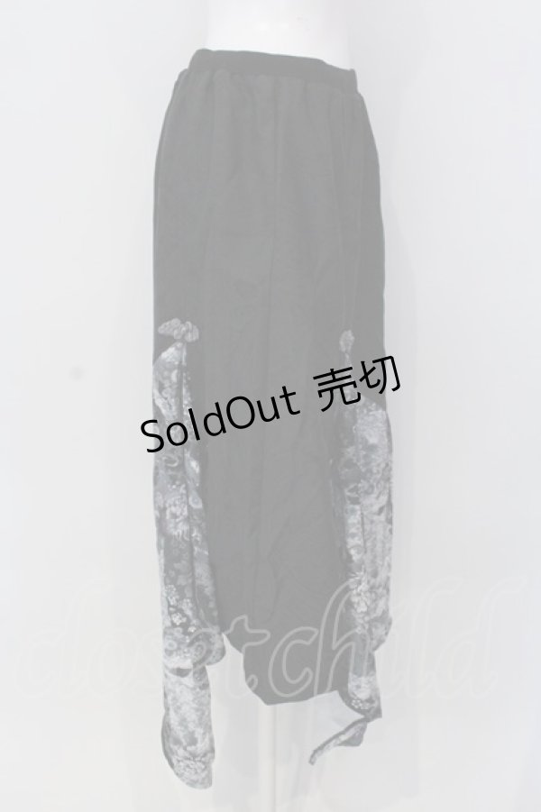 画像2: Qutie Frash / 2023年プレミアム 宵鶴ロングスカート  ブラック O-25-03-31-026-QU-SK-IG-ZI (2)