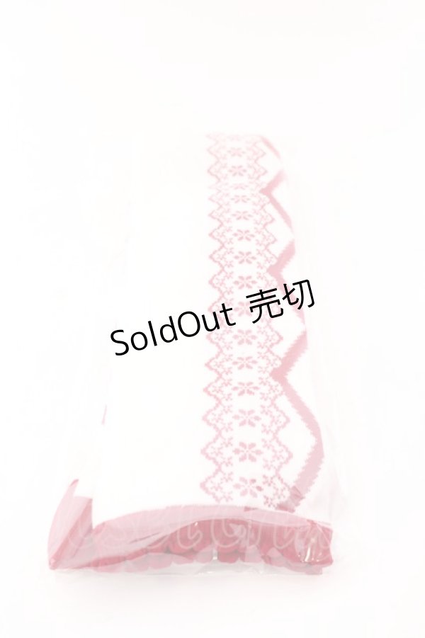 画像1: axes femme kawaii / レースアップ柄オーバーニー  アカ O-25-04-02-038-AX-ZA-IG-OS (1)