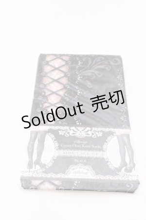 画像: abilletage / corset over knee socks SIDE LACE-UP   ブラック O-25-04-02-041-GO-ZA-OW-OS