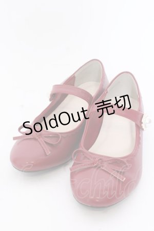 画像: axes femme / リボン付きフラットパンプス M ワイン O-25-04-02-055-AX-SH-OW-OS