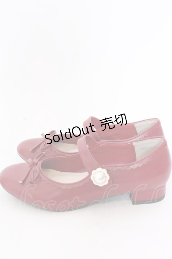 画像2: axes femme / リボン付きフラットパンプス M ワイン O-25-04-02-055-AX-SH-OW-OS (2)