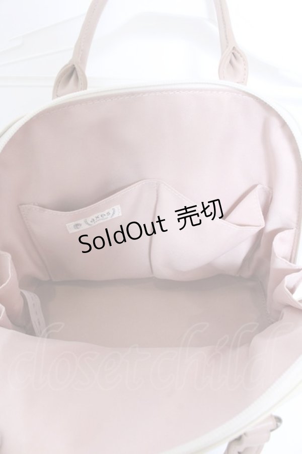 画像3: 【SALE】axes femme / ポーチ付スカラップブガッティバッグ  ピンク×キナリ O-25-04-02-003-AX-BG-OW-ZTK020 (3)