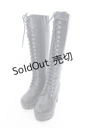 画像: YOSUKE / レースアップブーツ S ブラック O-25-04-02-057-PU-SH-OW-OS