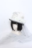画像1: ALICE and the PIRATES / 蒼白き光と深紅き闇の貴公子トレーン付シルクハット  シロ O-25-04-02-062-PA-AC-IG-OS (1)