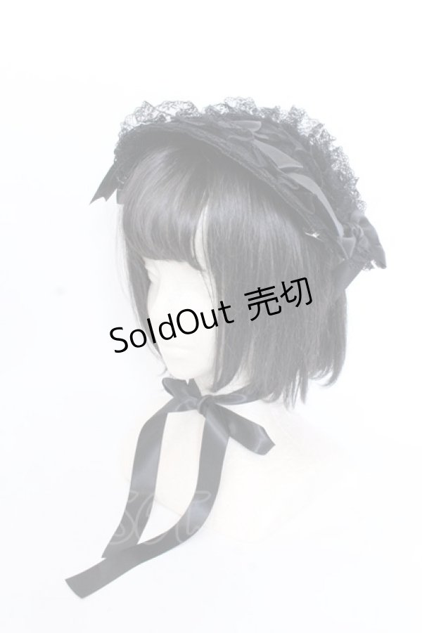 画像1: LOLITAその他 / ボンネット風ヘッドドレス  クロ O-25-04-02-071-LO-AC-OW-OS (1)