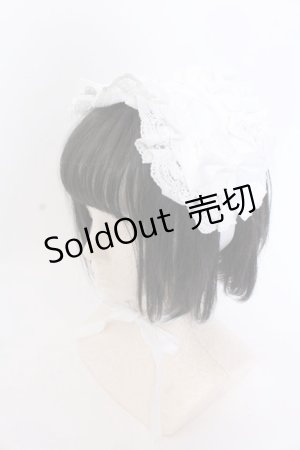 画像: ATELIER PIERROT / Lace-up Frill Headdress  ホワイト O-25-04-02-075-EL-AC-IG-OS
