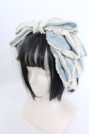 画像: Hoshibako Works / お人形風シャンティクリームリボンカチューシャ  ミント×生成り O-25-04-02-078-LO-AC-IG-OS